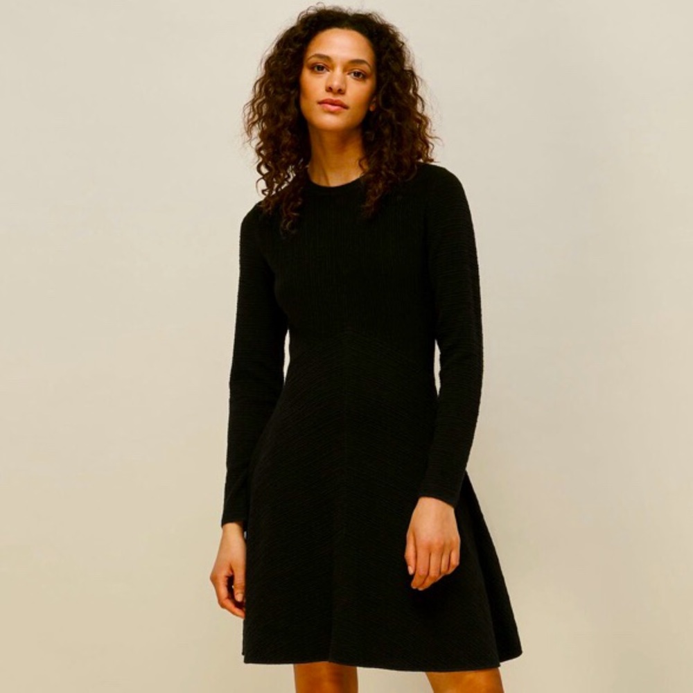 WHISTLES ottoman knitted flippy dress, size S